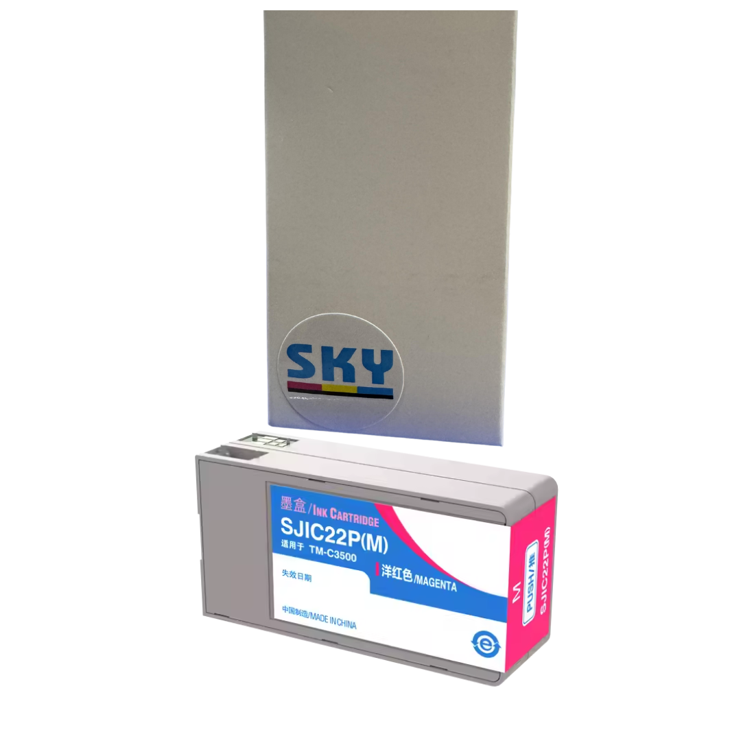 SKY SJIC22P  Ink Cartridges with Latest Chip Compatible with ColorWorks TM-C3500 TM-C3510 TM-C3520 C3500 C3510 C3520 Printers