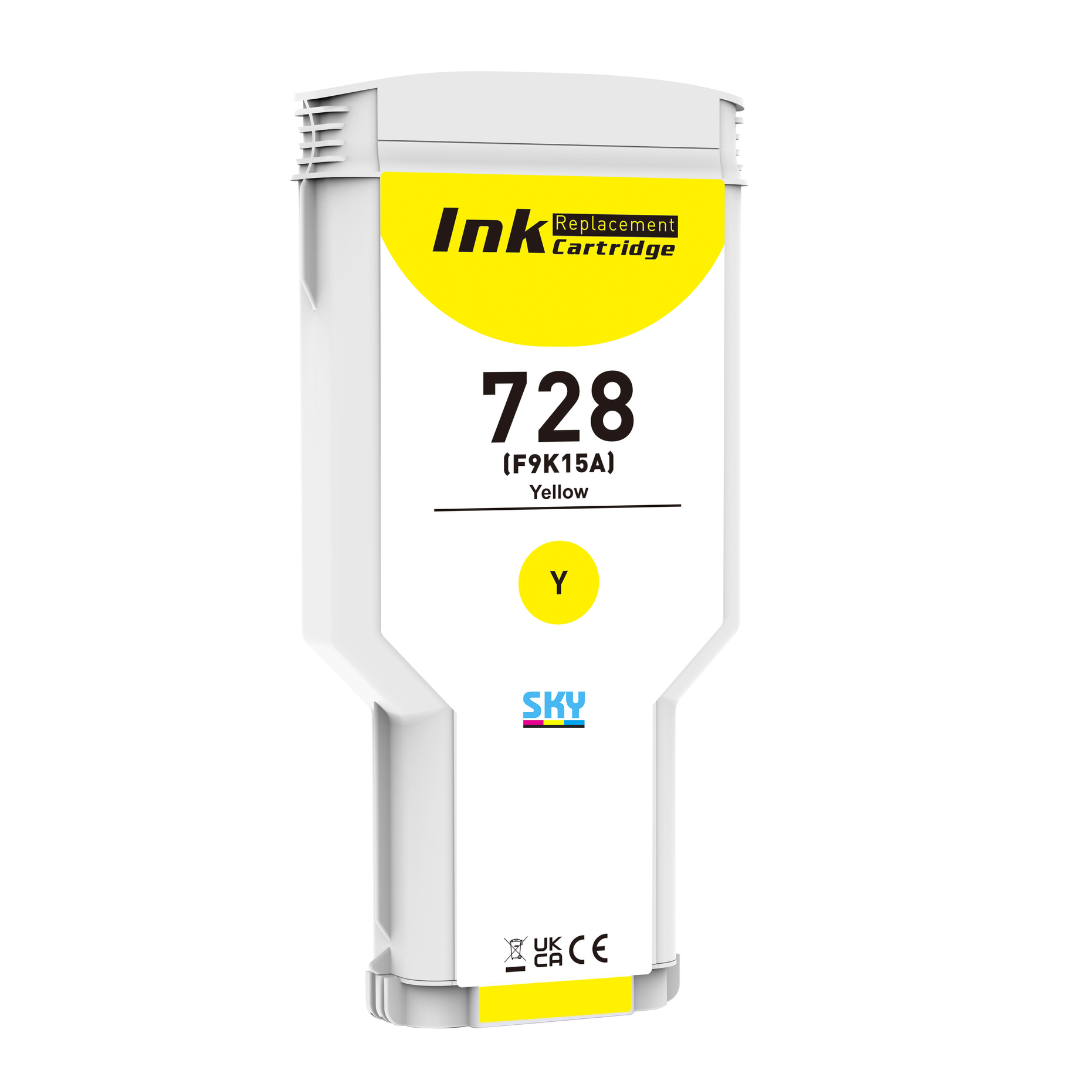SKY Compatible 728 Yellow Plotter Ink Cartridge for HP Designjet T730 and Designjet T830 MFP