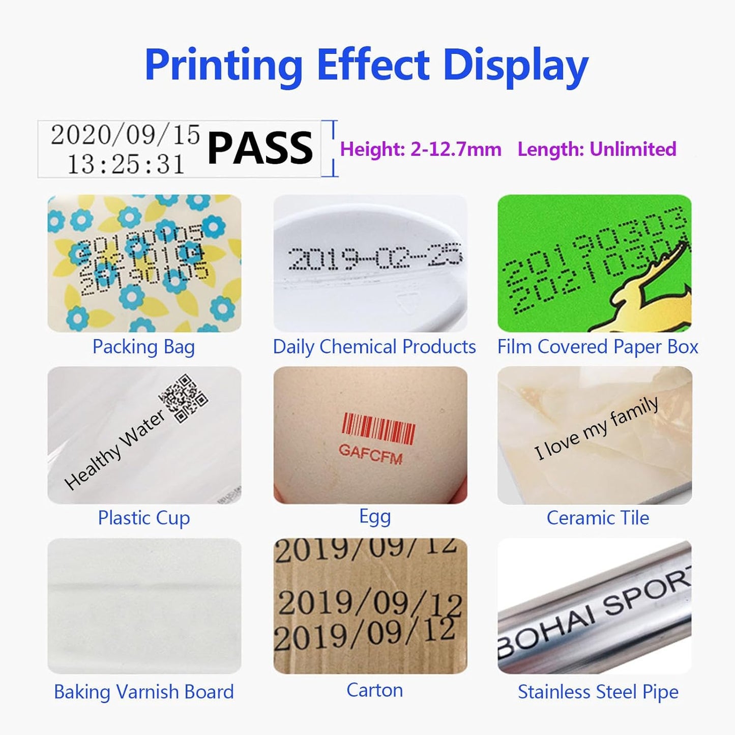 25.4mm Portable Handheld Thermal Inkjet Printer