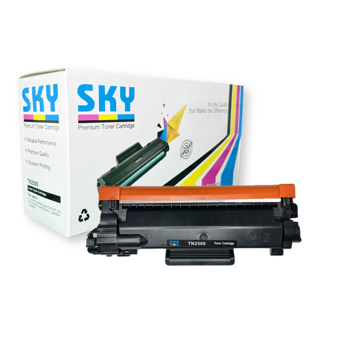 SKY TN-2500 Black Toner Cartridge 1200 Pages for HL-L2460DN