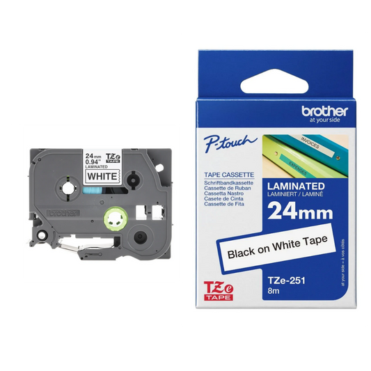 Brother TZe-251 24mm Black on white