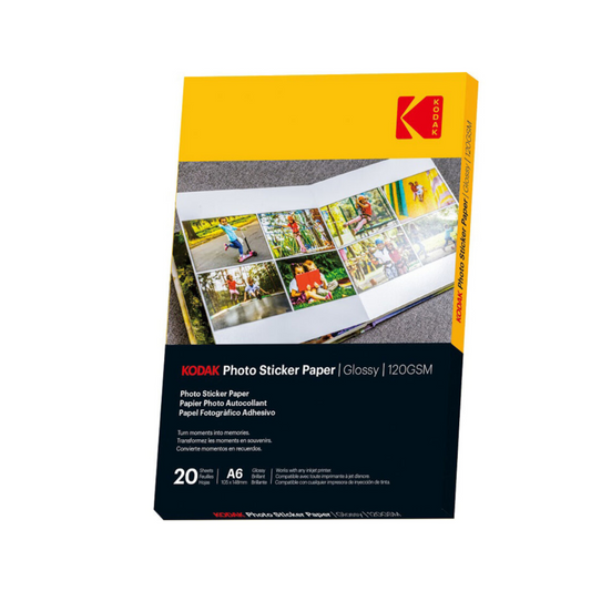 KODAK A6 / 105 x 148mm Photo Sticker Paper Glossy  120 gsm 20 sheets