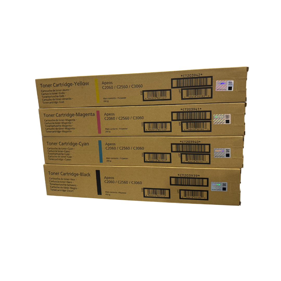 Fujifilm Genuine Toner Cartridge Set for Apeos C2060 C2560 C3060