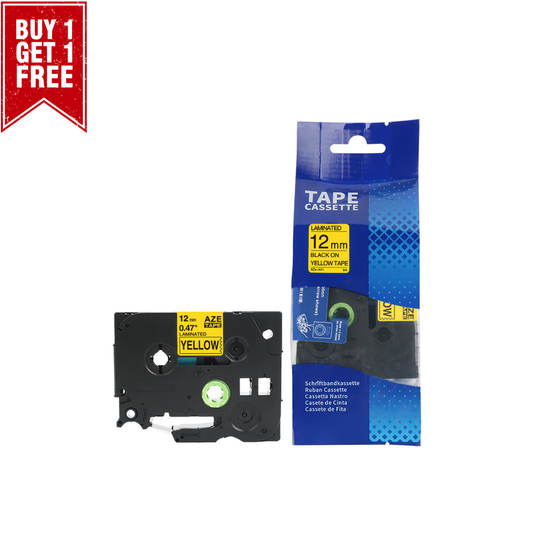 Compatible TZe-631 Label Tape – 12mm Black on Yellow for Brother P-touch Printers