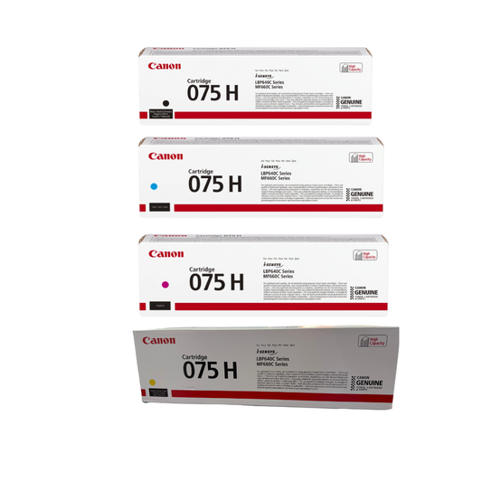 Three Canon 075H high capacity toner cartridges set