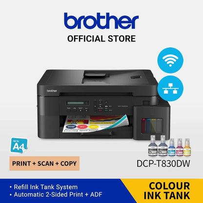 DCP-T830DW wireless all-in-one ink tank printer