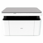 White printer with a gray lid on a white background