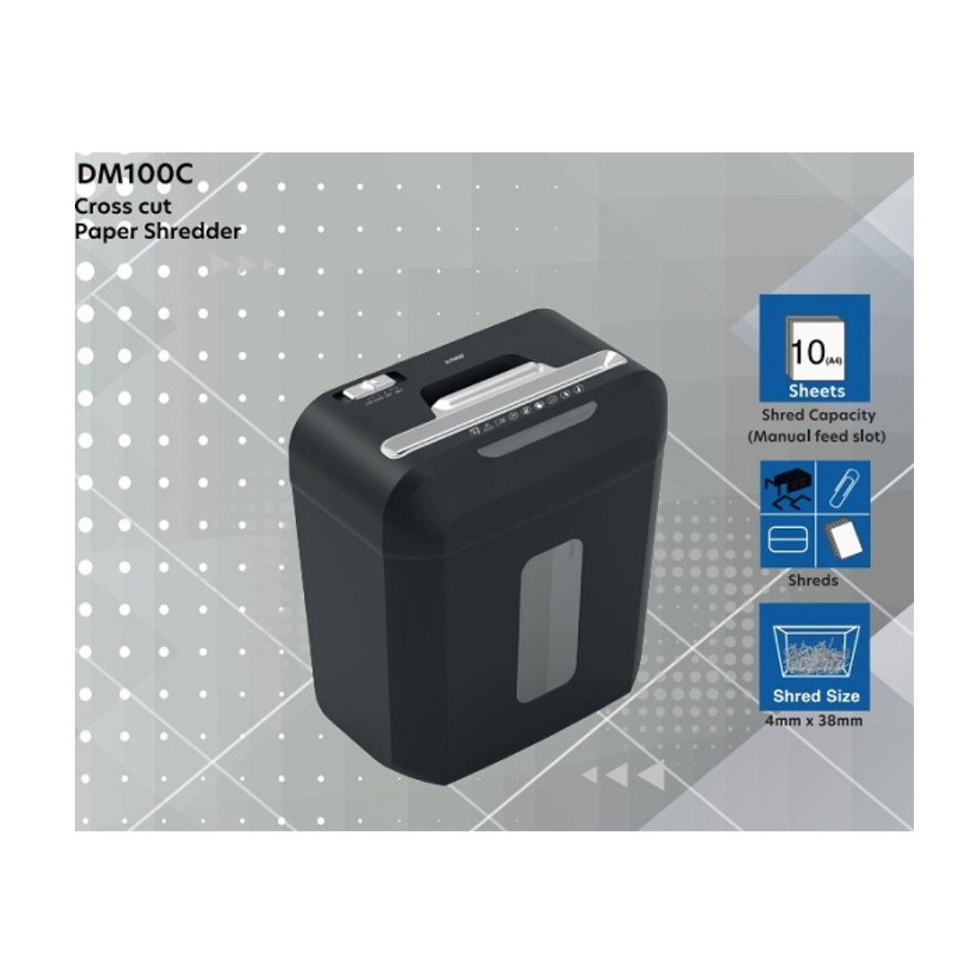 Maxi DM-100C Shredder - Cross cut 10 sheets - 14 Liter Bin