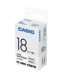 Casio 18mm Black on White Labeling Tape  XR-18WE1 for Casio KL-820 label printer