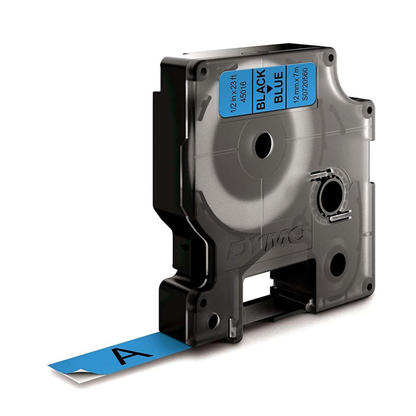 Dymo 45016 D1 Label Tape – 12mm x 7m, Black on Blue