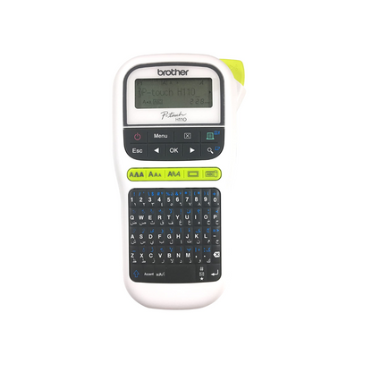 H110 Arabic /English Label Printer with 2 pcs 12mm Black on White Compatible Tapes and 6 pcs AAA batteries