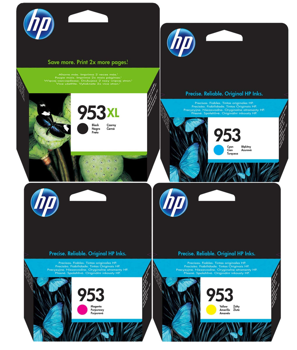 Normal Ink Print HP 953XL Black and Normal Cyan, Magenta & Yellow Ink Cartridge set for ...