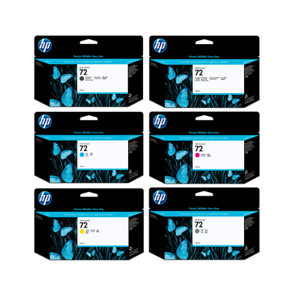 HP 72 130ml 6-Color Ink Cartridge Set | HP DesignJet T610 T770 T1100 T1200 T1300 T2300, in  UAE