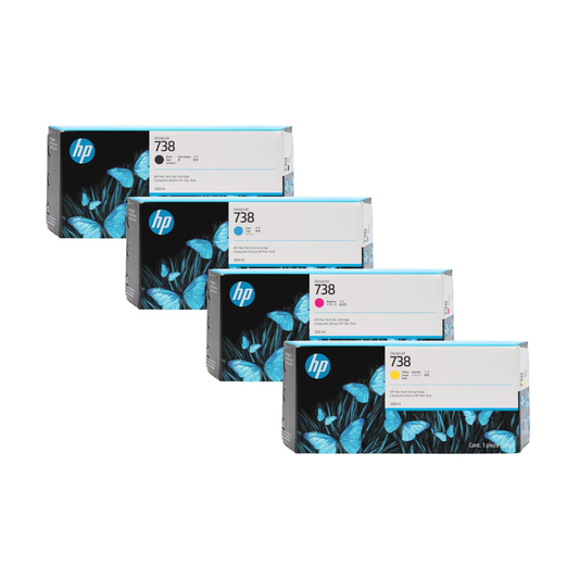 HP 738  4-color set 300ml High Capacity ink Cartridge for HP Design jet T850 and T950 Series