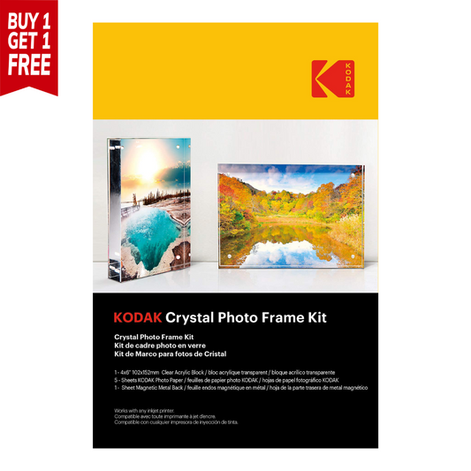 Kodak Crystal Photo Frame Kit 4R - 4 X 15.24 cm With 5 Sheets Photo Paper And Clear Acrylic Block