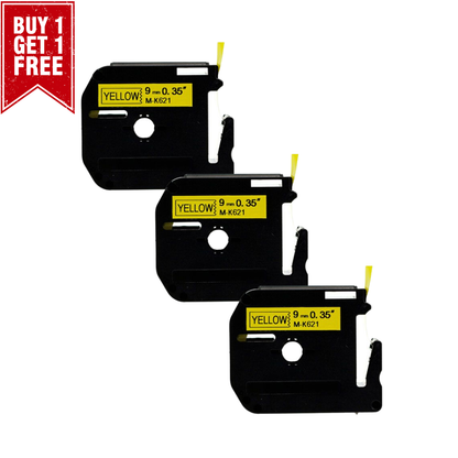 3pcs Compatible 9mm Black on Yellow M Tape Cartridge for   P-touch Label Printers