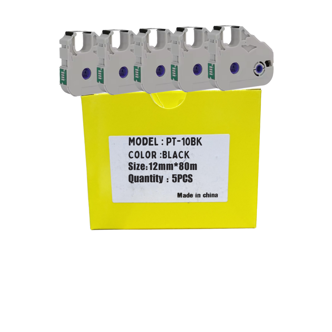 Pt Ribbon PT-10BK 5PCS Black ink Ribbon - Tape Maker for Cable ID Label Printer ...