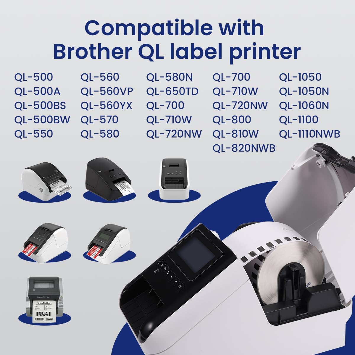 SKY DK-22251  Red & Black Continuous Paper Tape 62mm x 15.24m for Brother QL Printers