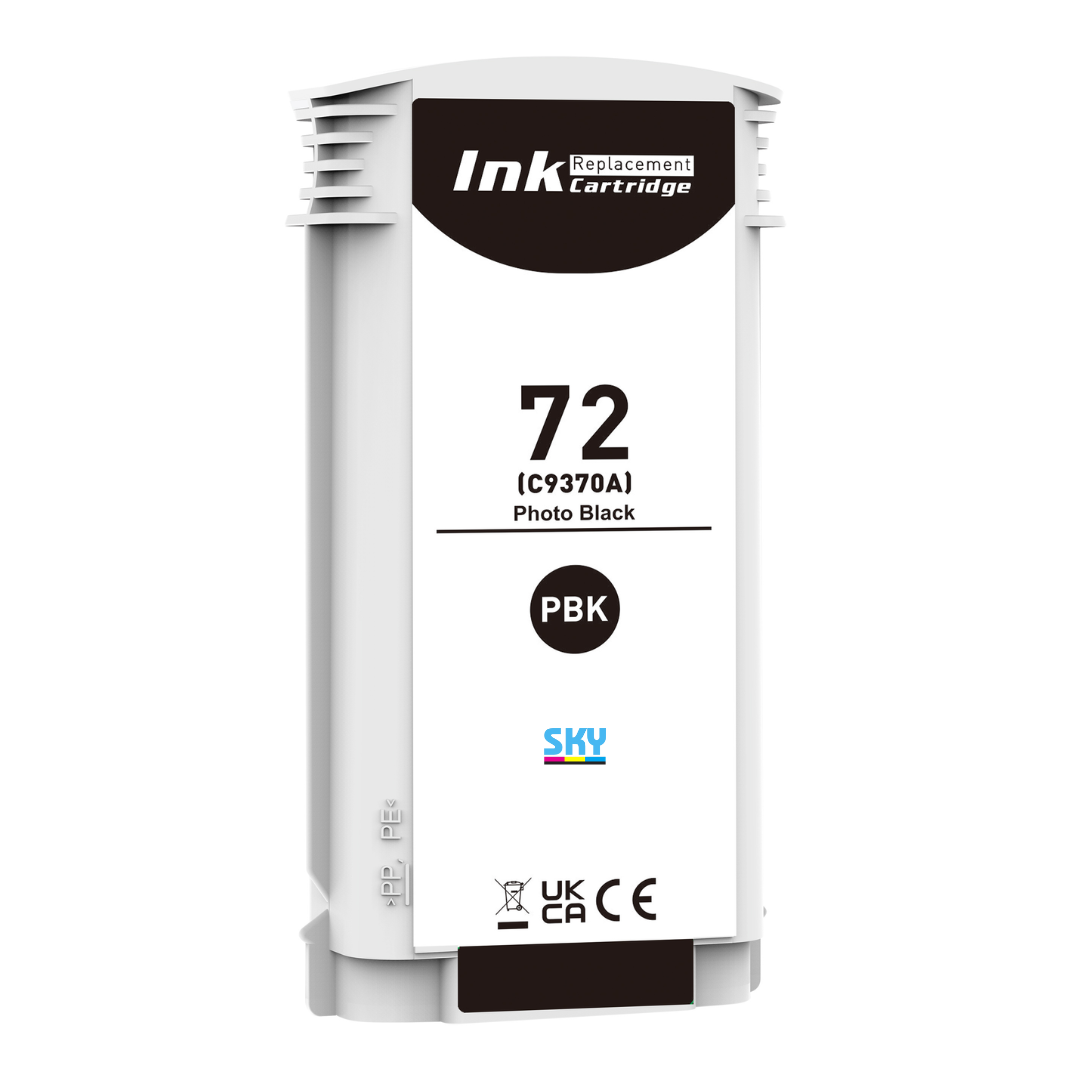 130ml  photo black SKY 72 Ink Cartridge – Compatible with HP DesignJet T1100, T1200, T1300 Plotters