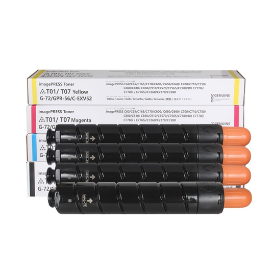 Set of 4 color Compatible T01 / T07  GPR-56 CEXV-52 for Image Runner Advance C7565 C7570 C7580