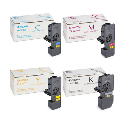 Kyocera TK-5230  4-Color Toner Cartridge set for Kyocera ECOSYS P5021 and M5521