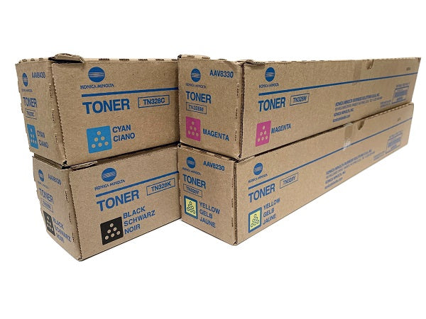 Konika Minolta TN-328 4-Color  Toner Cartridge Set for  Bizhub C300i Bizhub C360i