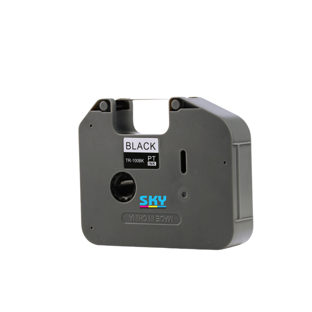 SKY 5-pcs Compatible TR-100BK  100m Ferrule Ribbon Tape  Black