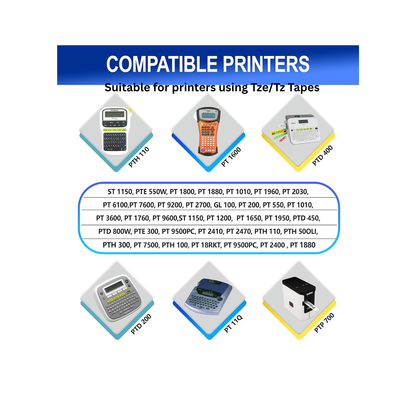 Compatible TZe-121 Label Tape – 9mm Black on Clear for Brother P-touch Printers
