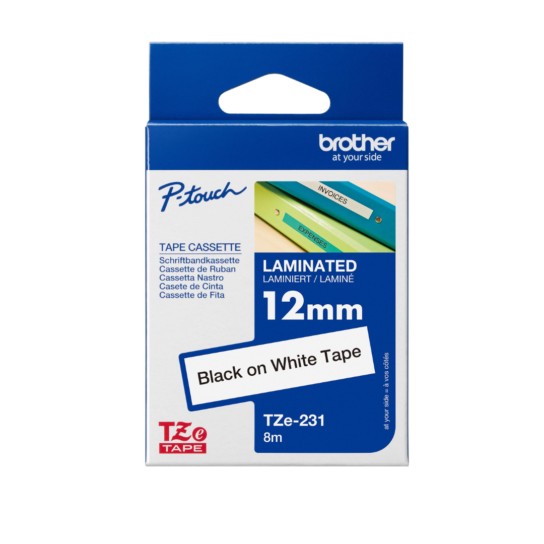 Brother TZe-231 12mm Black on white TZe tape for P-touch Label Printers
