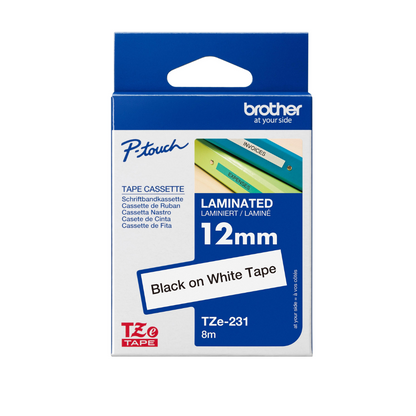 Brother TZe-231 12mm Black on white TZe tape for P-touch Label Printers