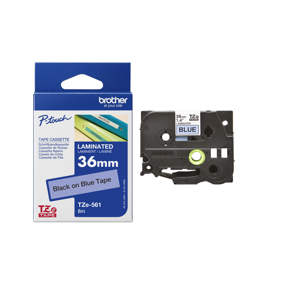 Brother TZe-561 36mm Black on Blue