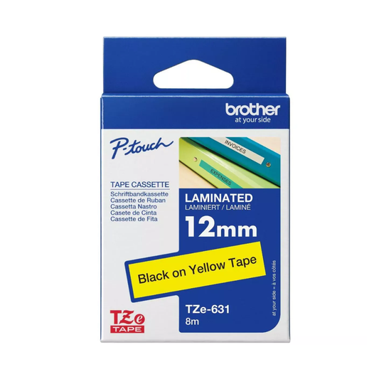 Brother TZe-631 12mm Black on Yellow