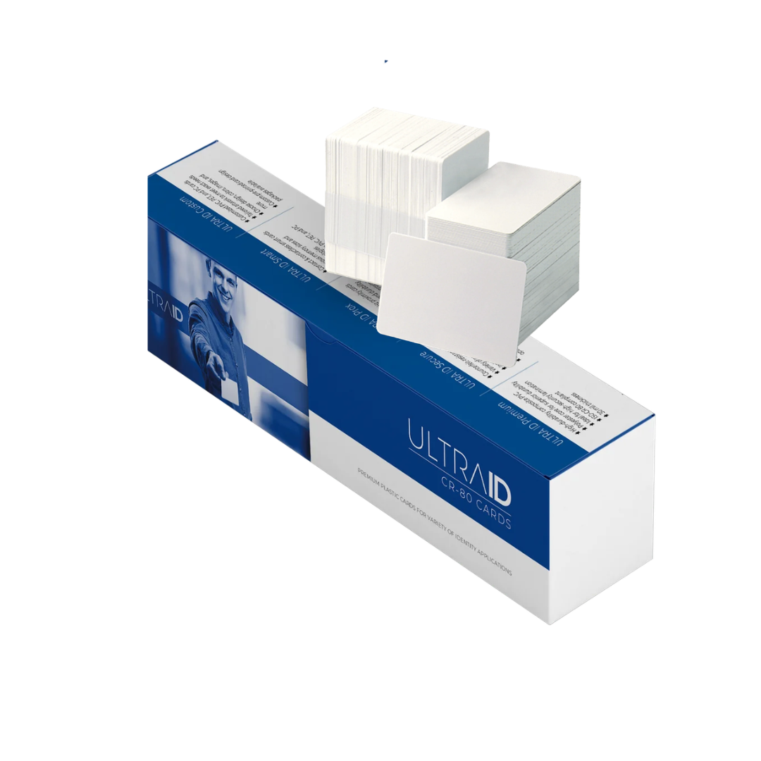 UltraID CR80 PVC ID Cards – 500 pcs White Blank Plastic Cards for ID Card Printers (30 mil, Credit Card Size)