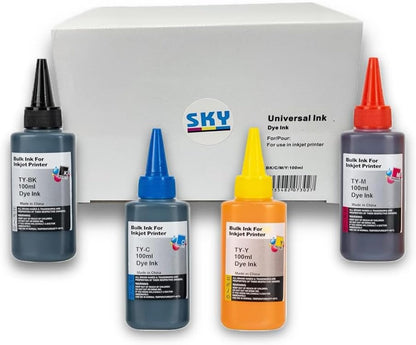 SKY Universal Refill Dye Ink Set, 4 x 100ml