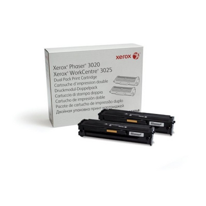 Xerox 106R03048  Dual pack Toner Cartridge for Phaser 3020 and Workcentre 3025 -3000 pages