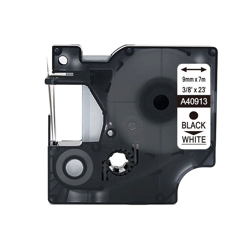 SKY  5-PCS Black on White 9mm x 7 meter Label Tape Cartridge for  Dymo LM160 Label Printer
