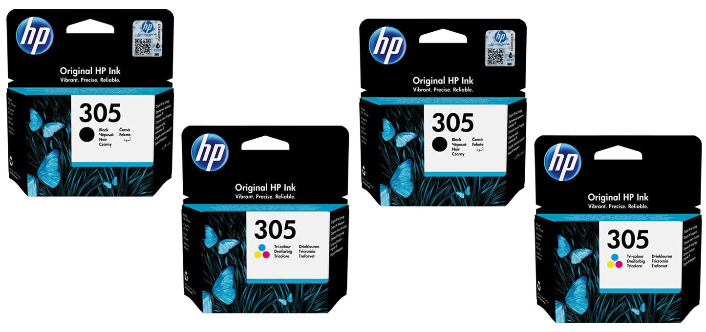 2 Sets of HP 305 Ink Cartridge for Deskjet 2710 2720 4120 Printers