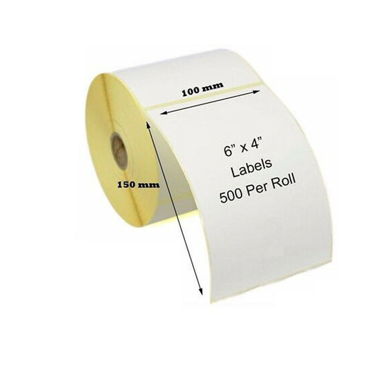 Direct Thermal Cargo Labels  100mm x  150mm x 1" core - 500 labels per roll