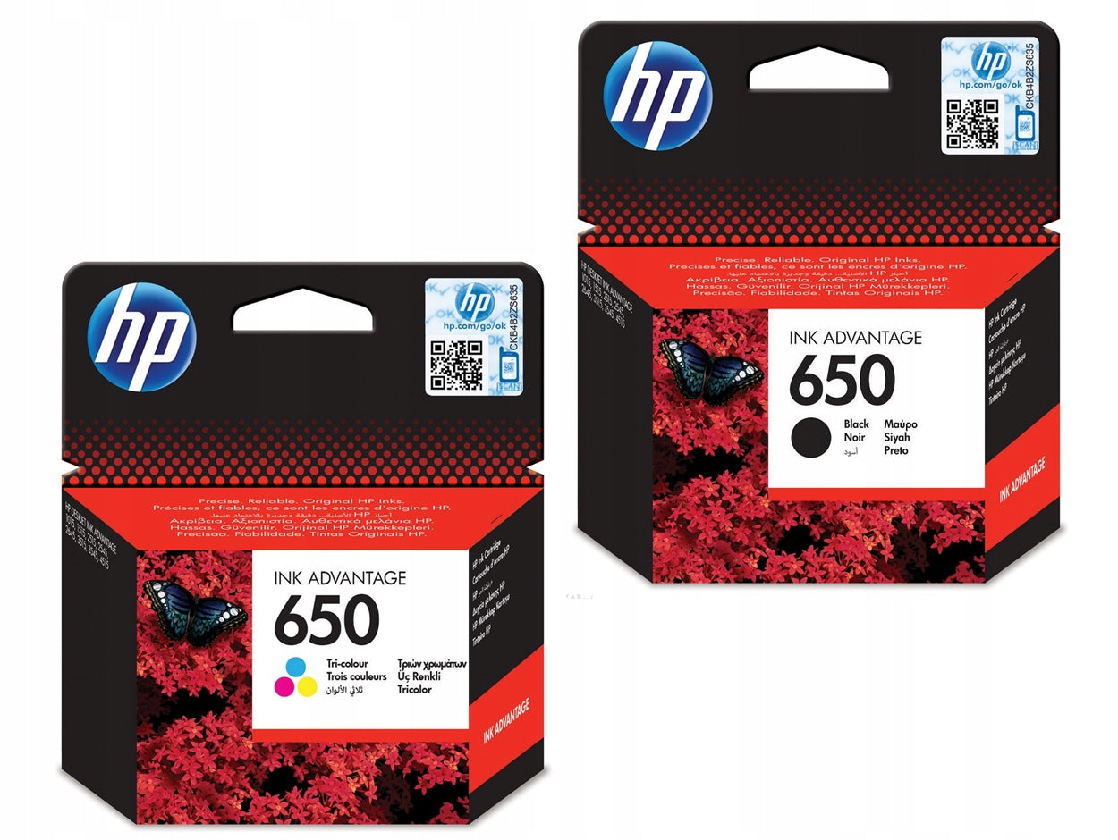 HP 650  Black and color combo set Ink Cartridge for HP Deskjet Ink Advantage 3545 Printers