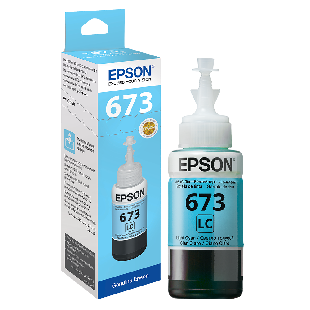 Epson 673 Light Cyan Ink Bottle T6735 70ml for Epson L800 L805 L810 L850 L1800 — Dubai UAE