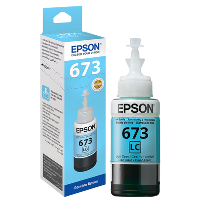 Epson 673 Light Cyan Ink Bottle T6735 70ml for Epson L800 L805 L810 L850 L1800 — Dubai UAE