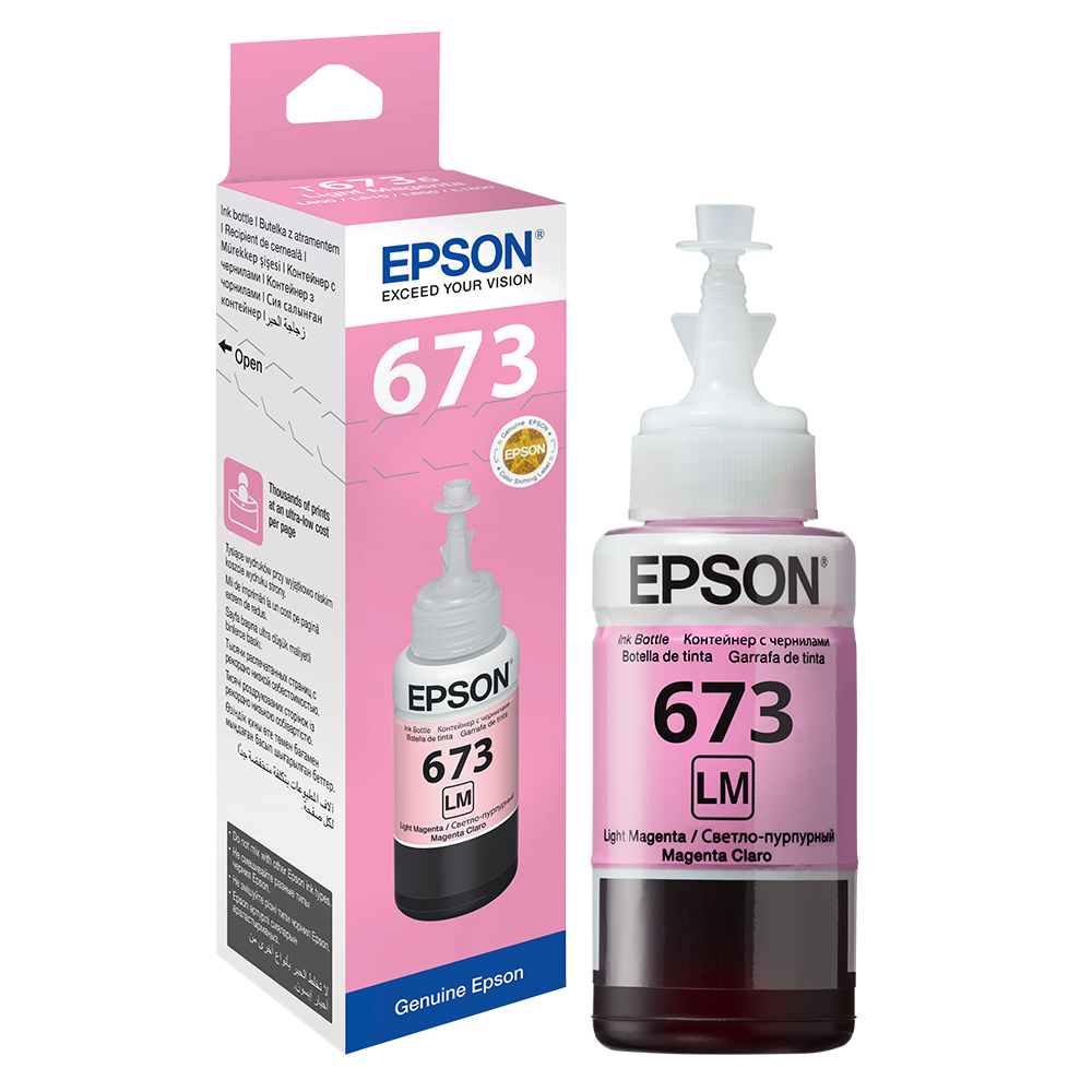 Epson 673 Light Magenta Ink Bottle T6736 70ml for Epson L800 L805 L810 L850 L1800 — Dubai UAE