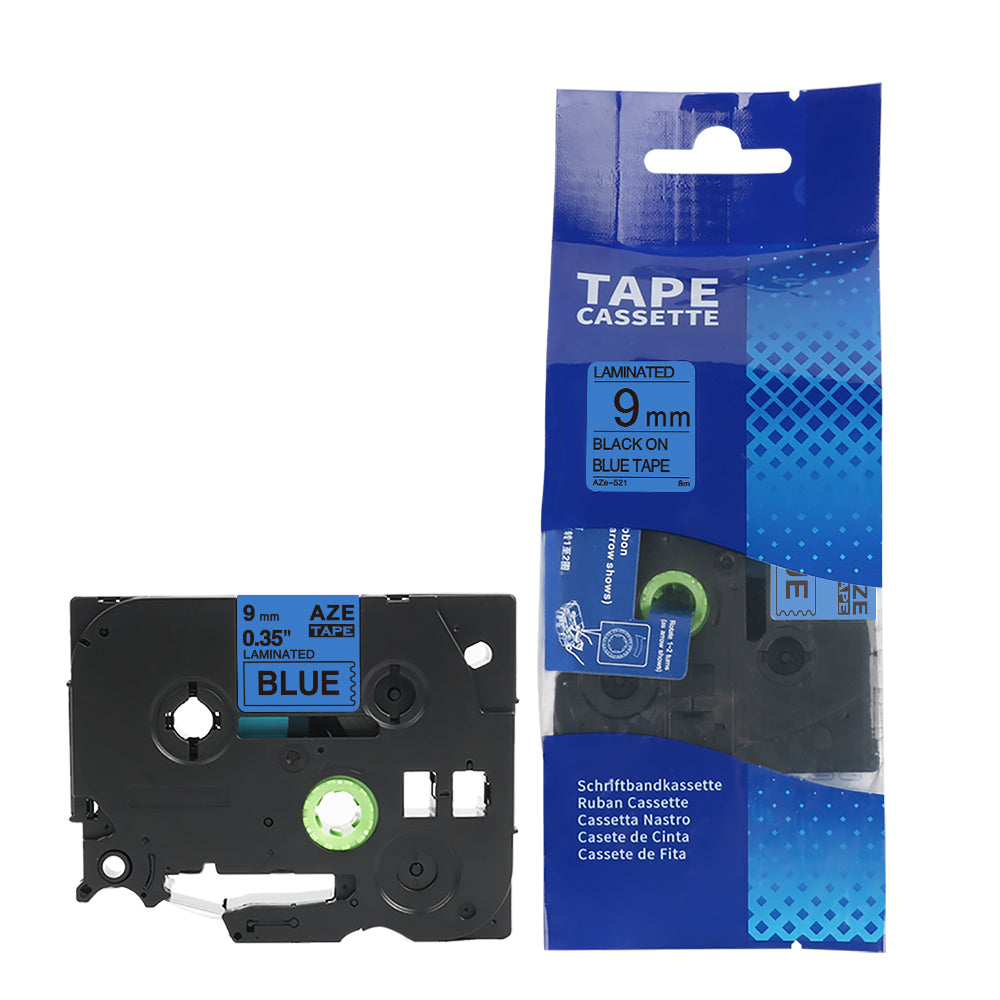 SKY 9mm x 8 meter Label Tape Cartridge for Brother P-Touch Label Printers