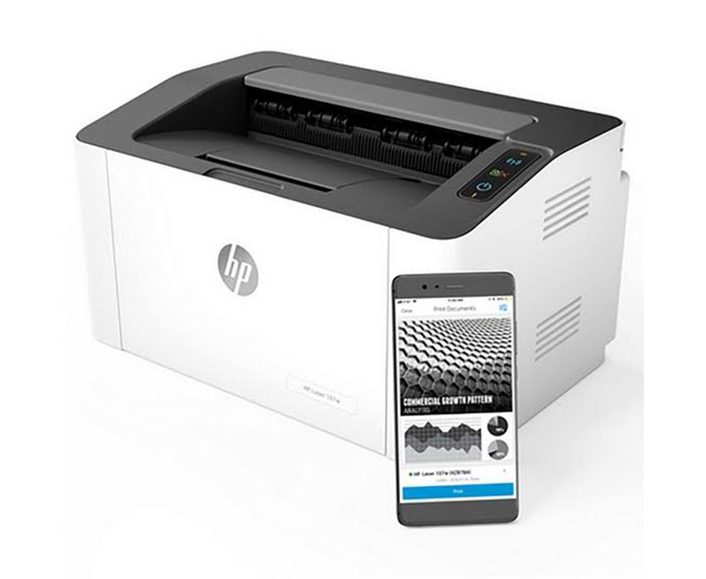 HP Laser 107w A4 Mono Laser Printer with WiFi