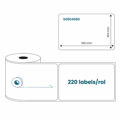 SKY S0904980 104 mm x 159 mm (4' x 6') 220 labels per roll Extra Large Shipping Labels  for Dymo Label Writer 4XL & 5XL