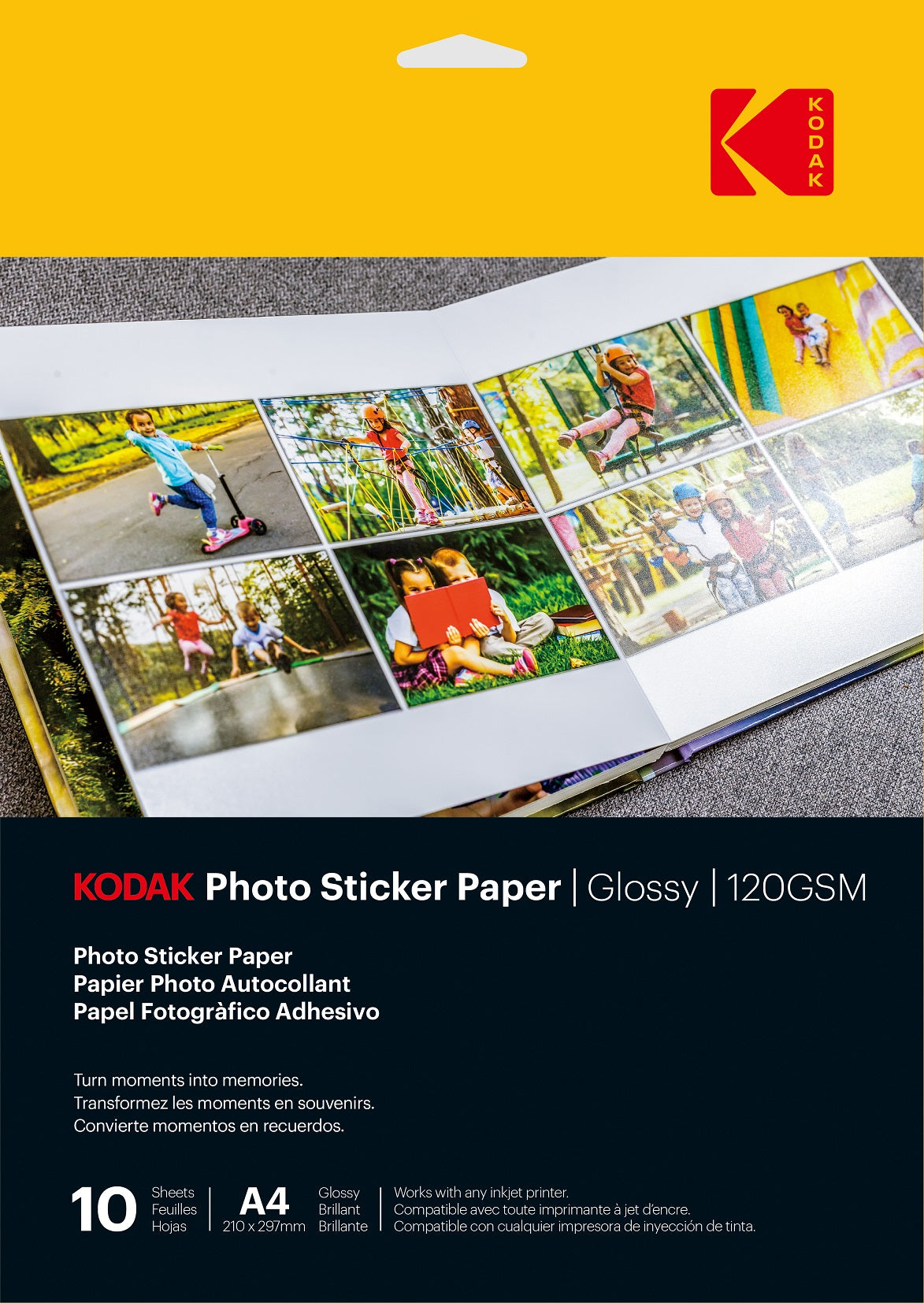 KODAK Photo Sticker Paper Glossy  120 gsm A4 size 10 sheets