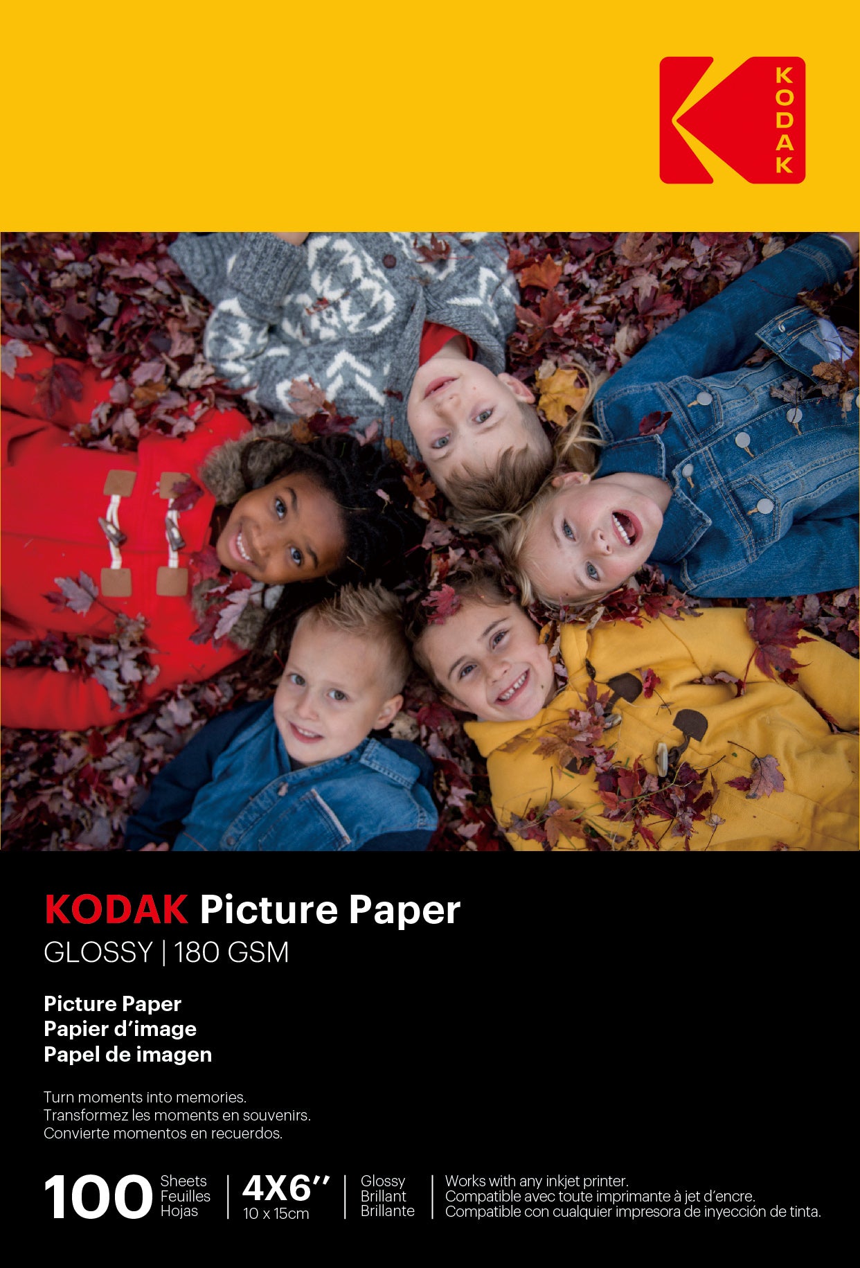 Kodak Picture Paper  Glossy  180 gsm  4R - 4 x 6 "  Size x 100 Sheets