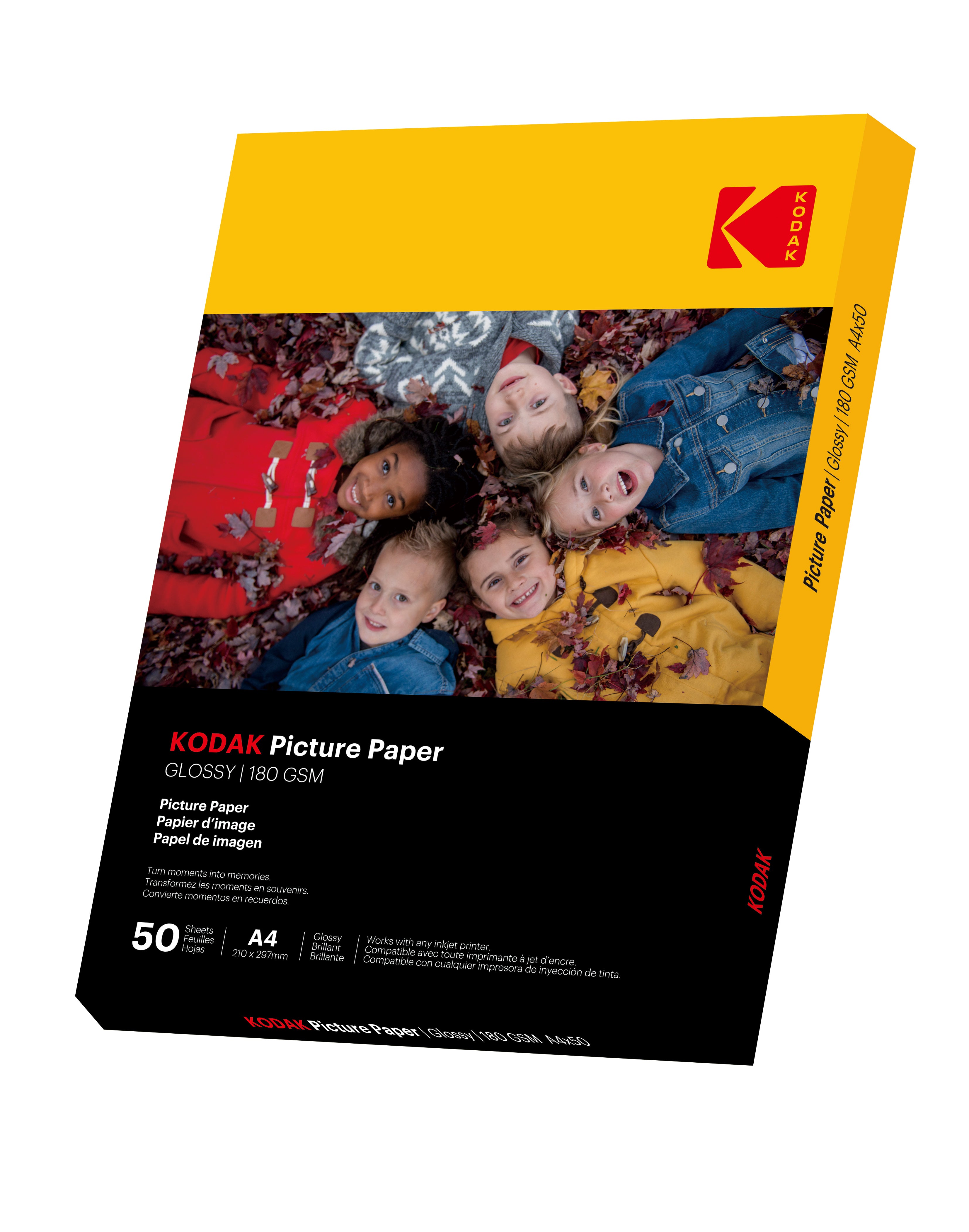 Kodak Picture Paper  Glossy  180 gsm  A4 Size x 50 Sheets