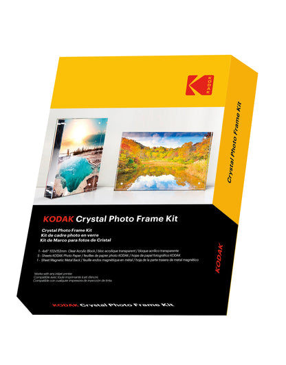 Kodak Crystal Photo Frame Kit 4R - 4 X 15.24 cm With 5 Sheets Photo Paper And Clear Acrylic Block