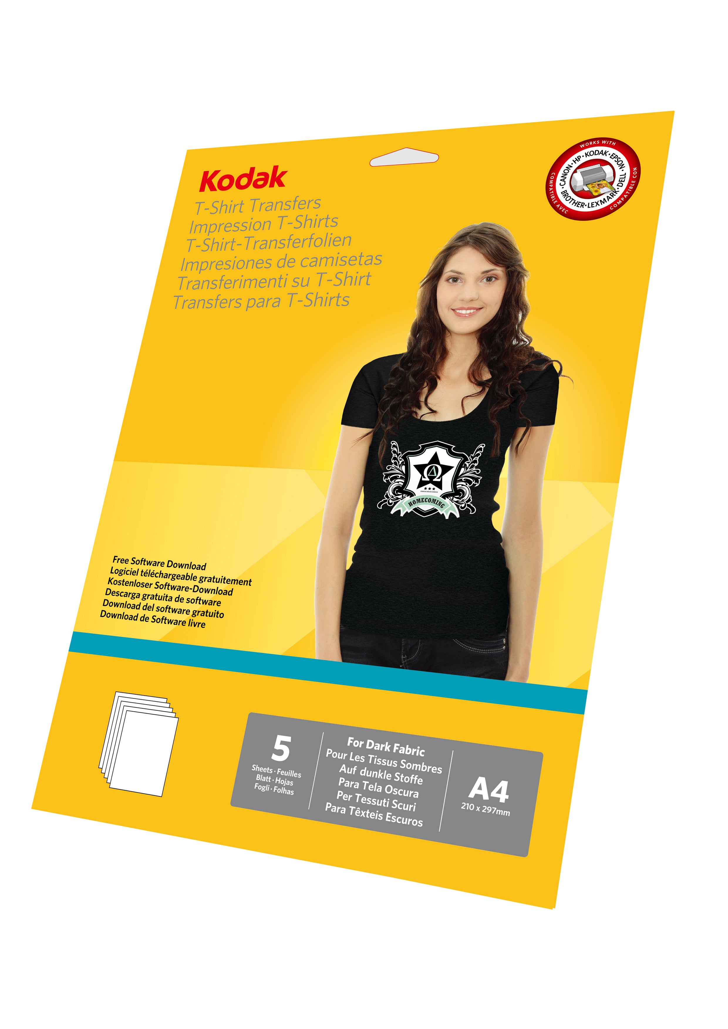 KODAK Dark T-shirt Transfers A4 size  5 sheets